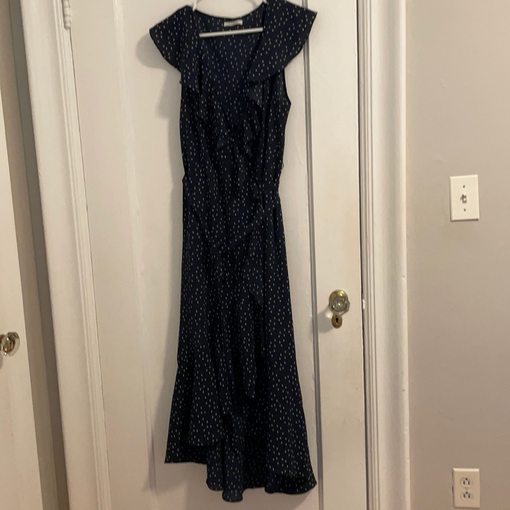 MAX STUDIO blue Polka Dot Wrap Dress